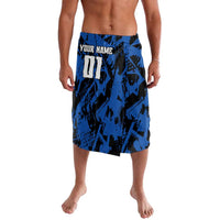 Personalized Motocross Rider Lavalava with Blue Graffiti Splash Pattern - Wonder Print Shop