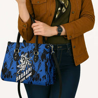 Personalized Motocross Rider Leather Bag with Blue Graffiti Splash Pattern - Wonder Print Shop