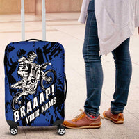 Personalized Motocross Rider Luggage Cover with Blue Graffiti Splash Pattern - Wonder Print Shop