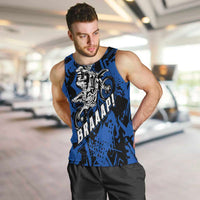 Personalized Motocross Rider Men Tank Top with Blue Graffiti Splash Pattern - Wonder Print Shop