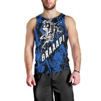 Personalized Motocross Rider Men Tank Top with Blue Graffiti Splash Pattern - Wonder Print Shop