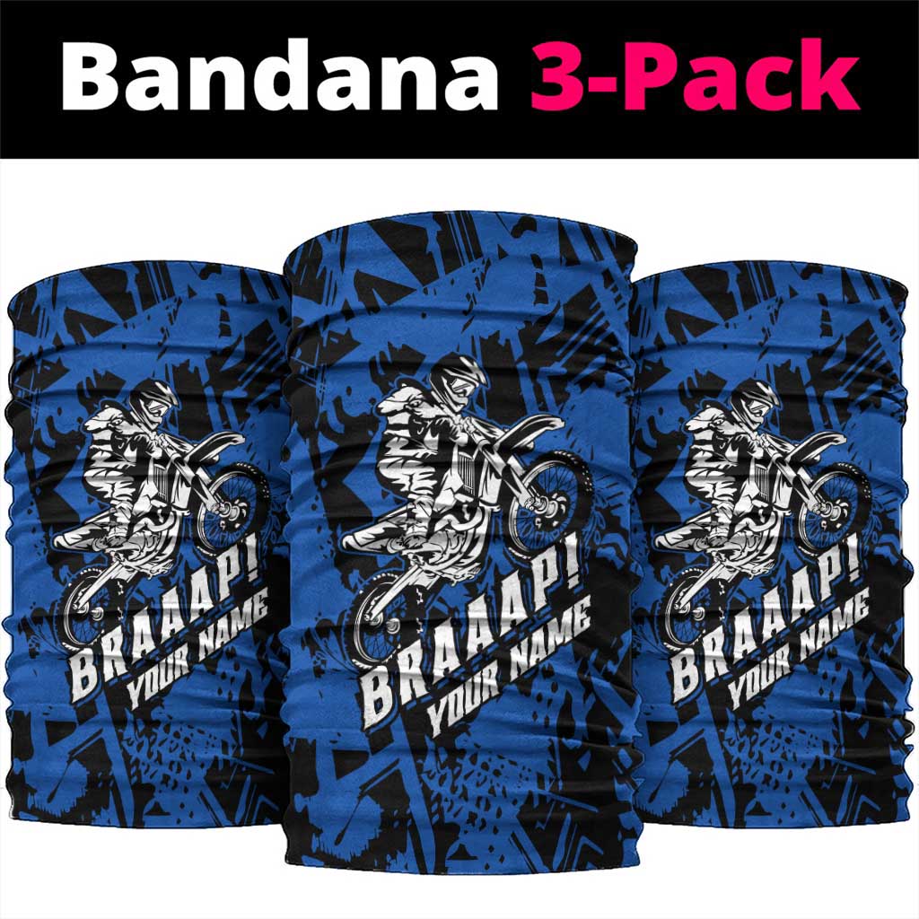 Personalized Motocross Rider Neck Gaiter with Blue Graffiti Splash Pattern - Wonder Print Shop