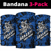 Personalized Motocross Rider Neck Gaiter with Blue Graffiti Splash Pattern - Wonder Print Shop