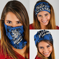 Personalized Motocross Rider Neck Gaiter with Blue Graffiti Splash Pattern - Wonder Print Shop
