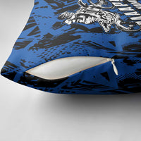 Personalized Motocross Rider Pillow Cover with Blue Graffiti Splash Pattern - Wonder Print Shop