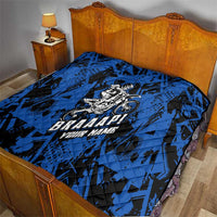 Personalized Motocross Rider Quilt with Blue Graffiti Splash Pattern - Wonder Print Shop