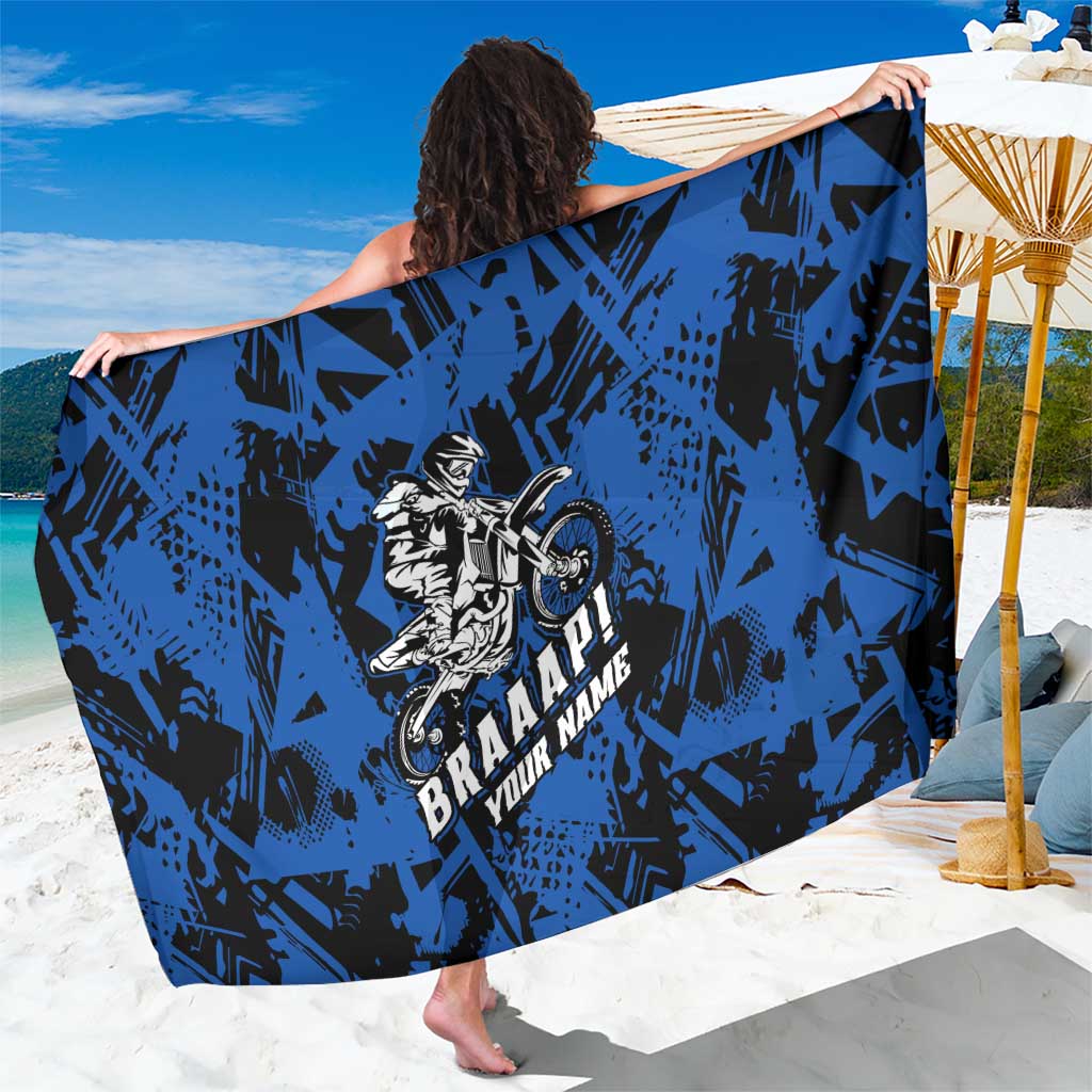 Personalized Motocross Rider Sarong with Blue Graffiti Splash Pattern - Wonder Print Shop