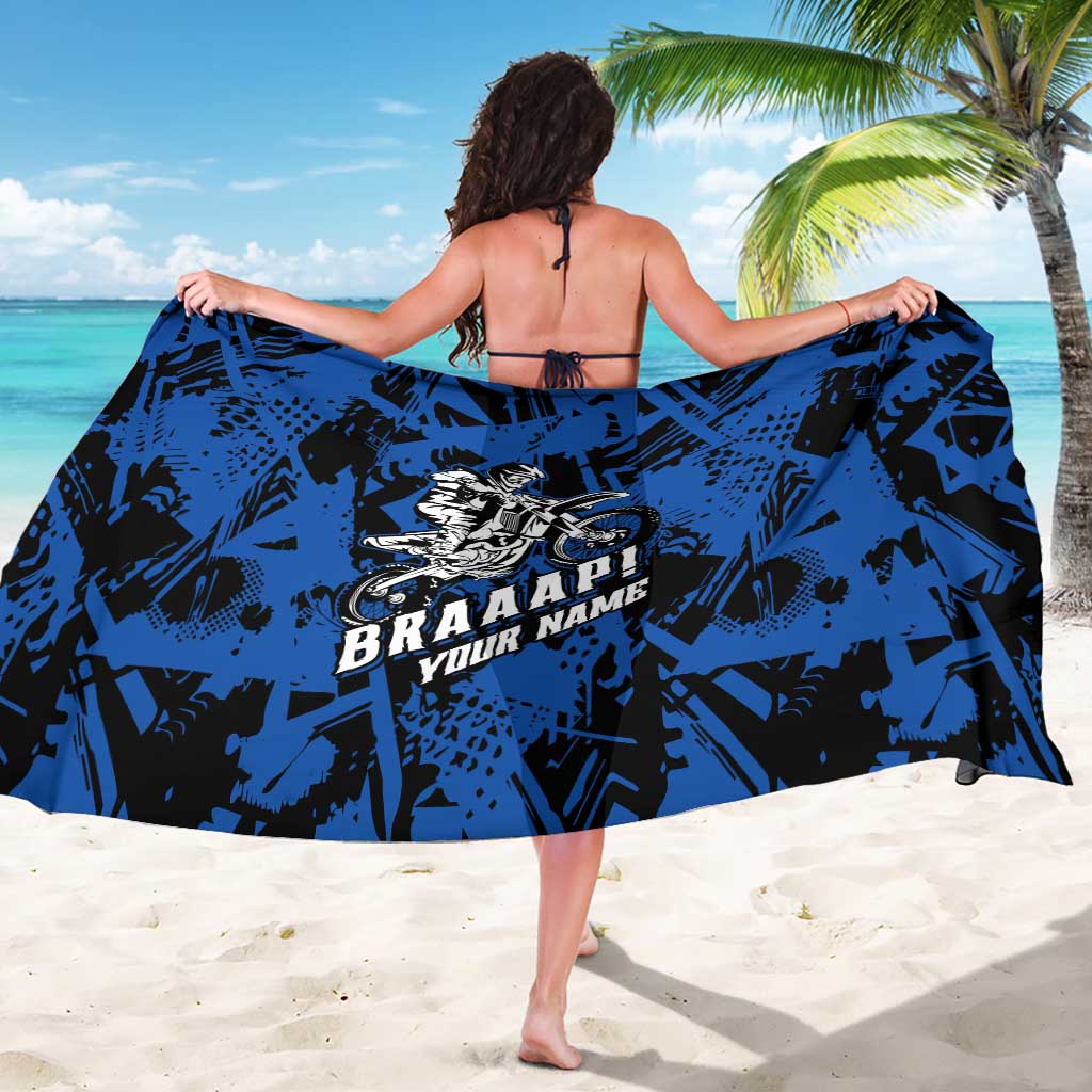 Personalized Motocross Rider Sarong with Blue Graffiti Splash Pattern - Wonder Print Shop