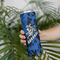 Personalized Motocross Rider Skinny Tumbler with Blue Graffiti Splash Pattern - Wonder Print Shop