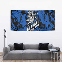 Personalized Motocross Rider Tapestry with Blue Graffiti Splash Pattern - Wonder Print Shop