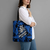 Personalized Motocross Rider Tote Bag with Blue Graffiti Splash Pattern - Wonder Print Shop