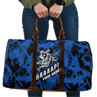 Personalized Motocross Rider Travel Bag with Blue Graffiti Splash Pattern - Wonder Print Shop