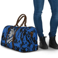 Personalized Motocross Rider Travel Bag with Blue Graffiti Splash Pattern - Wonder Print Shop
