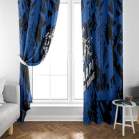 Personalized Motocross Rider Window Curtain with Blue Graffiti Splash Pattern - Wonder Print Shop