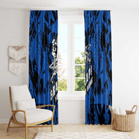 Personalized Motocross Rider Window Curtain with Blue Graffiti Splash Pattern - Wonder Print Shop