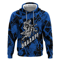 Personalized Motocross Rider Zip Hoodie with Blue Graffiti Splash Pattern - Wonder Print Shop