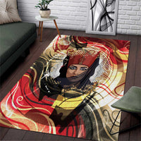Amunet Area Rug with Egyptian Queen Portrait Ancient Mythology