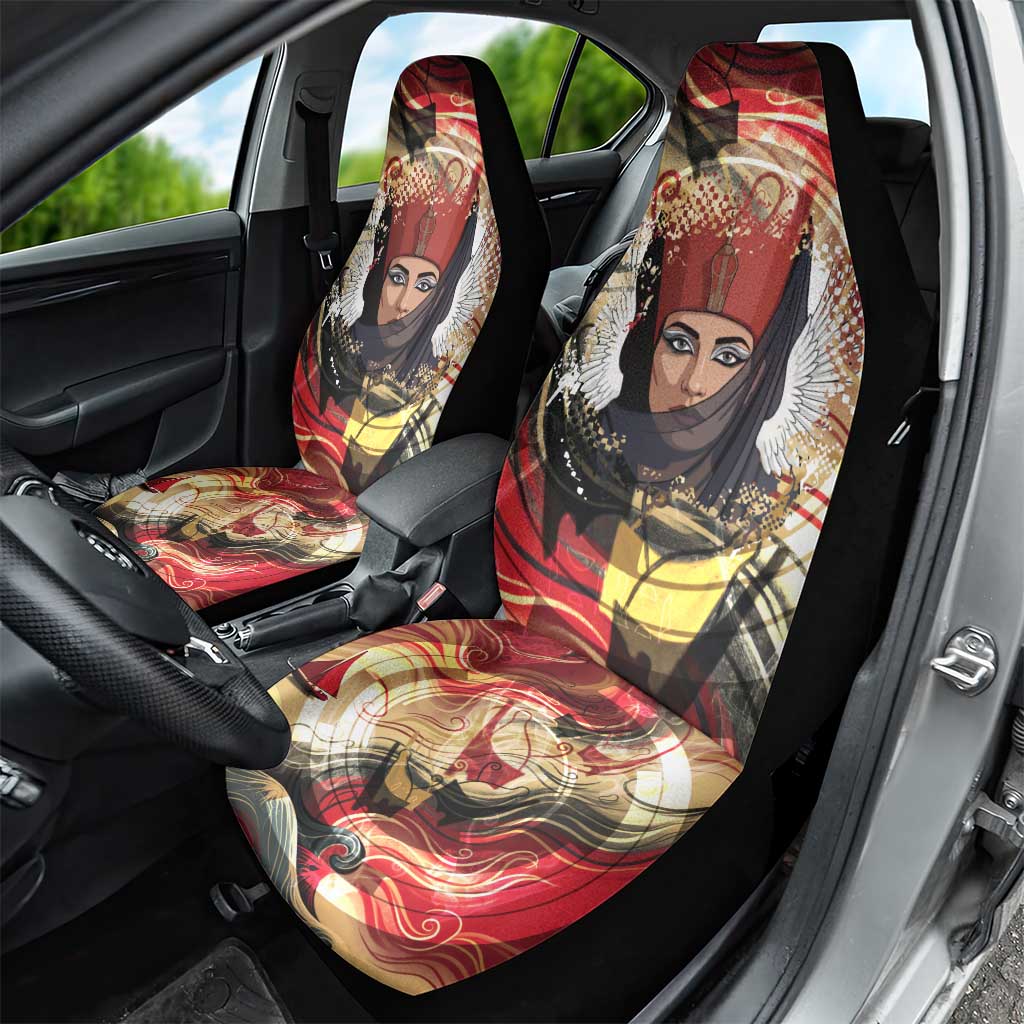 Amunet Car Seat Cover with Egyptian Queen Portrait Ancient Mythology