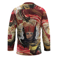 Amunet Hockey Jersey with Egyptian Queen Portrait Ancient Mythology