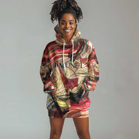 Amunet Hoodie Dress with Egyptian Queen Portrait Ancient Mythology