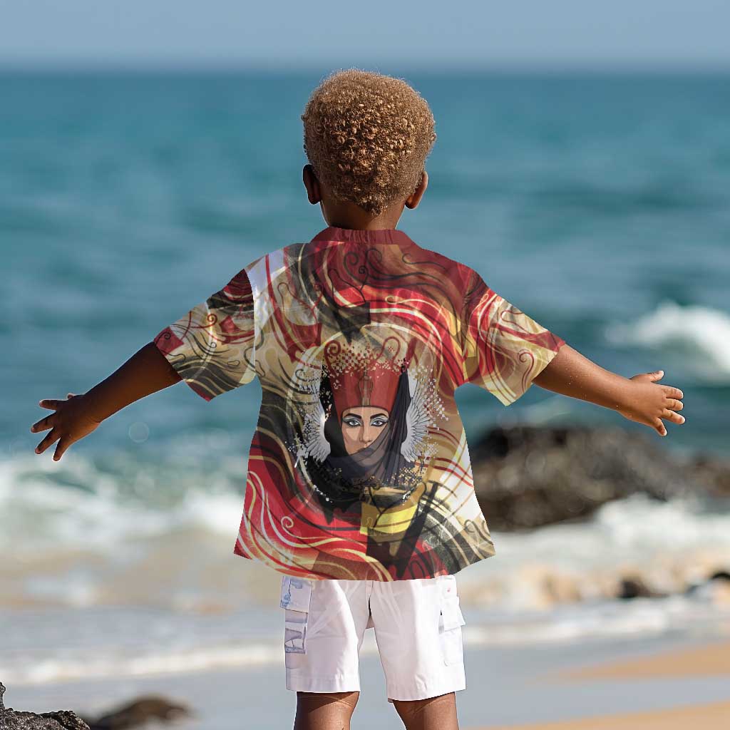 Amunet Kid Hawaiian Shirt with Egyptian Queen Portrait Ancient Mythology