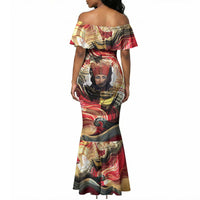 Amunet Mermaid Dress with Egyptian Queen Portrait Ancient Mythology