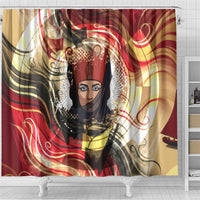 Amunet Shower Curtain with Egyptian Queen Portrait Ancient Mythology
