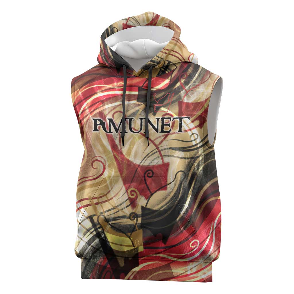 Amunet Sleeveless Hoodie with Egyptian Queen Portrait Ancient Mythology