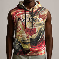 Amunet Sleeveless Hoodie with Egyptian Queen Portrait Ancient Mythology