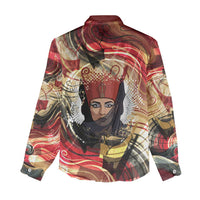 Amunet Women Casual Shirt with Egyptian Queen Portrait Ancient Mythology