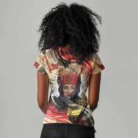 Amunet Women V-Neck T-Shirt with Egyptian Queen Portrait Ancient Mythology