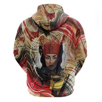 Amunet Zip Hoodie with Egyptian Queen Portrait Ancient Mythology