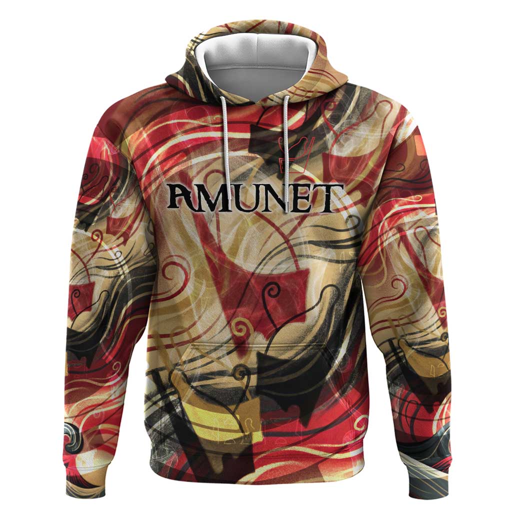 Amunet Zip Hoodie with Egyptian Queen Portrait Ancient Mythology