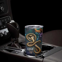 Amunet Ancient Temple Egyptian Tumbler Cup with Golden Serpent Mythology in Teal Tones