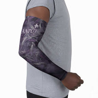 Anput Sacred Urn Arm Sleeves with Papyrus Flowers Egyptian Guardian in Violet Mist