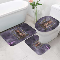 Anput Sacred Urn Bathroom Set with Papyrus Flowers Egyptian Guardian in Violet Mist