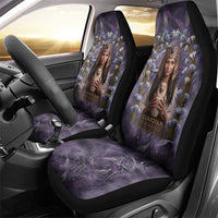 Anput Sacred Urn Car Seat Cover with Papyrus Flowers Egyptian Guardian in Violet Mist