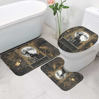 Anput Jackal Mask Bathroom Set with Full Moon Egyptian Afterlife Symbolism