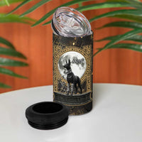 Anput Jackal Mask 4 in 1 Can Cooler Tumbler with Full Moon Egyptian Afterlife Symbolism