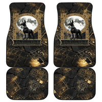 Anput Jackal Mask Car Mats with Full Moon Egyptian Afterlife Symbolism