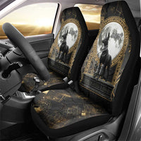 Anput Jackal Mask Car Seat Cover with Full Moon Egyptian Afterlife Symbolism