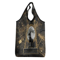 Anput Jackal Mask Grocery Bag with Full Moon Egyptian Afterlife Symbolism