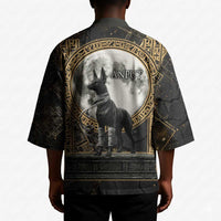 Anput Jackal Mask Kimono with Full Moon Egyptian Afterlife Symbolism