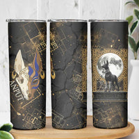 Anput Jackal Mask Skinny Tumbler with Full Moon Egyptian Afterlife Symbolism