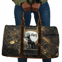 Anput Jackal Mask Travel Bag with Full Moon Egyptian Afterlife Symbolism