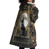 Anput Jackal Mask Wearable Blanket Hoodie with Full Moon Egyptian Afterlife Symbolism