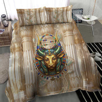 Hathor Bedding Set with Sacred Cow Head Egyptian Fertility Symbolism