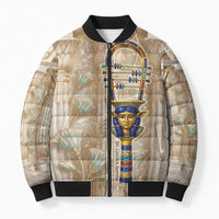 Hathor Bomber Puffer Jacket with Sacred Cow Head Egyptian Fertility Symbolism