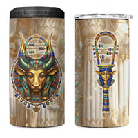 Hathor 4 in 1 Can Cooler Tumbler with Sacred Cow Head Egyptian Fertility Symbolism