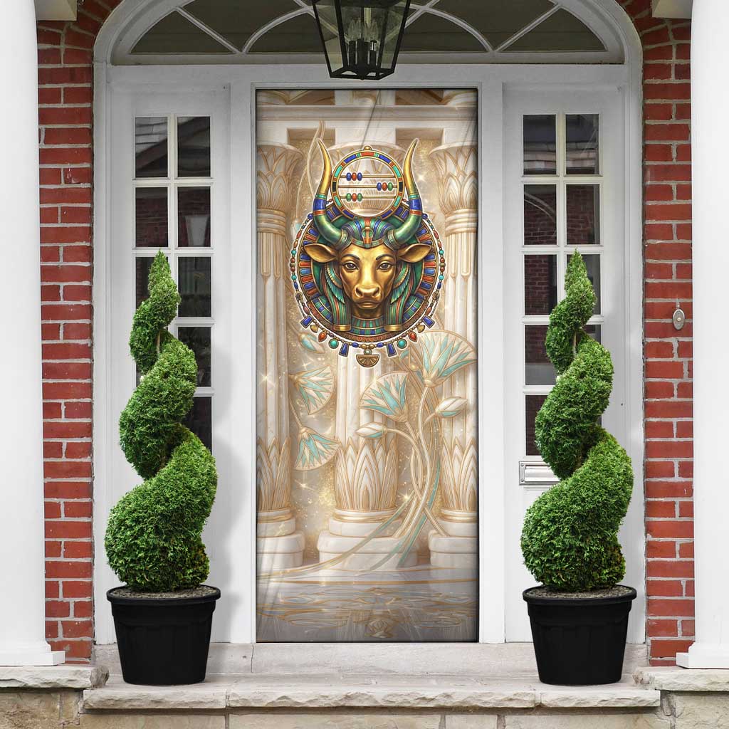 Hathor Door Cover with Sacred Cow Head Egyptian Fertility Symbolism